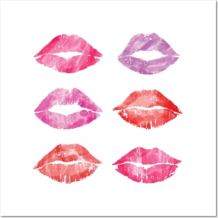 Kissing Lipstick Collage, Lips of Love Art Print Posters and Art